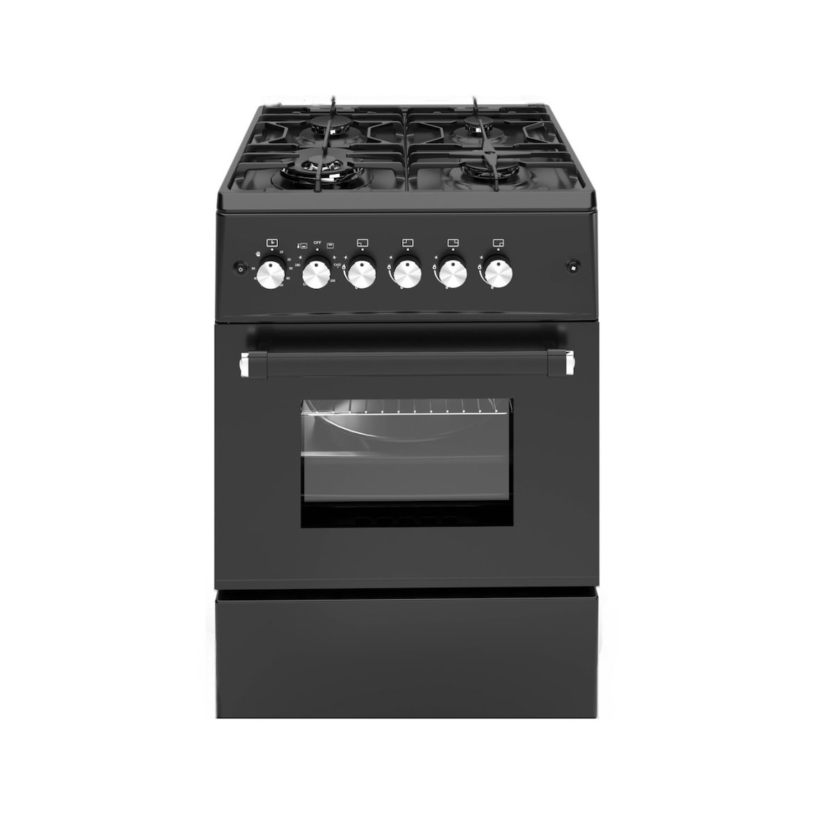 ALPHA Cocina de Gas  VULCANO ELITE-60 Negro Mate