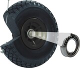 thumbnail of 4x Sackkarrenrad PU-Rad 260x85 mm 3.00-4 60 mm versetze Nabe Ø 20 mm schwarz Vollgummi Bollerwagen