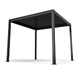 thumbnail of LuminaHaven Pavillon 3x3 m verzinktes Lamellen-Stahldach schützt vor Sonne, Regen und Wind Schwarz