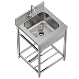 thumbnail of Gasfrit – Pia de aço inoxidável com 1 cuba e torneira 550 x 550 x 800 mm desmontável | Pia industrial com pés | Cuba para cozinha