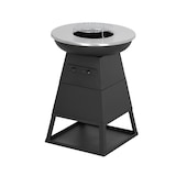 thumbnail of Bali OUTDOORS 3-in-1 Grillring BBQ en Plancha Grill en Vuurkorf– Staand Vuurschaal BBQ met Brandhout Opslagplaats - RVS ronde Teppanyaki Bakplaat