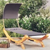 thumbnail of vidaXL Loungebed met luifel 100x200x126 cm gebogen hout antracietkleur