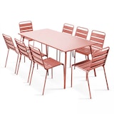 thumbnail of Ensemble table de terrasse et 8 chaises en métal argile - Oviala