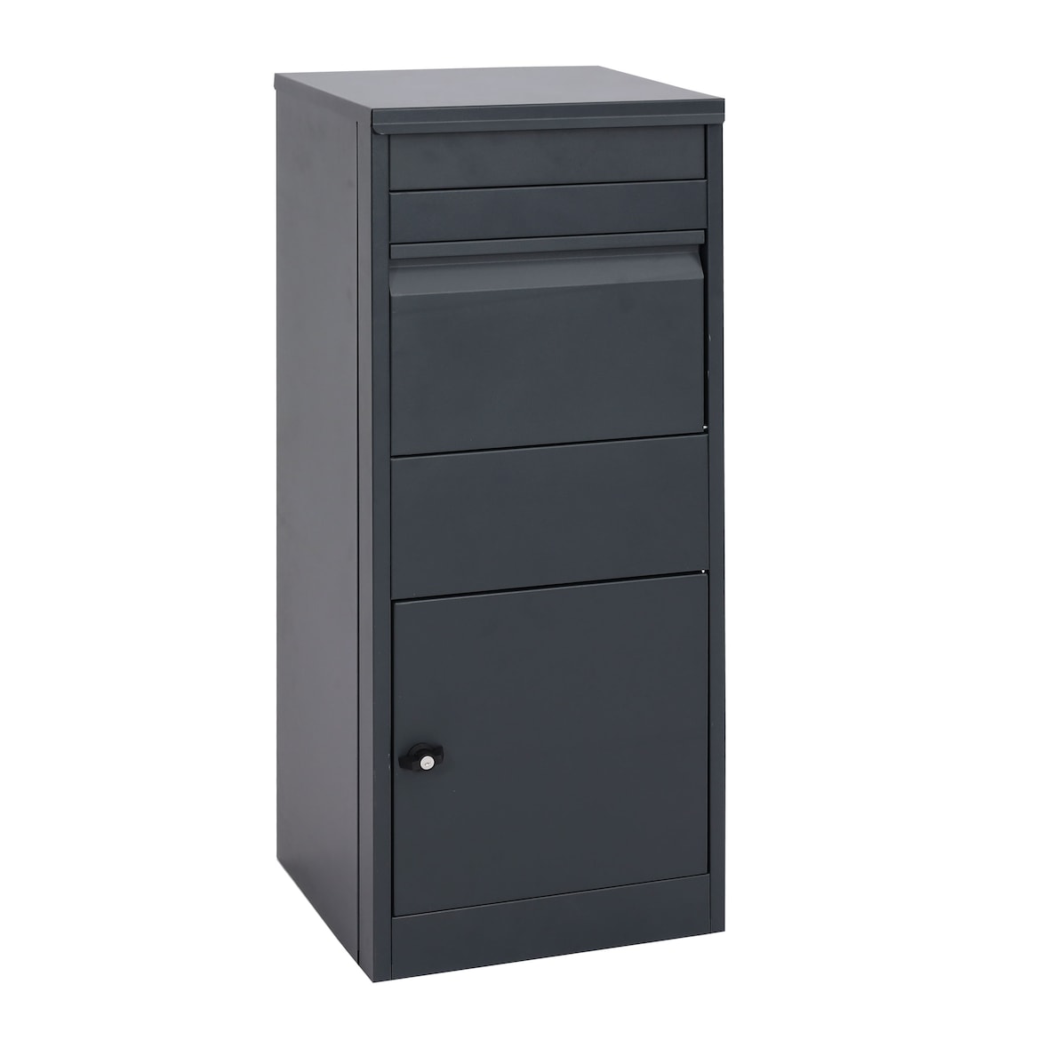 Caixa de encomendas HWC-G80, caixa de encomendas Caixa de correio em pé Caixa de correio tamanho L ~ antracite galvanizado