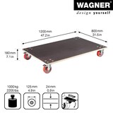 thumbnail of WAGNER Transporthilfe PROFESSIONAL EURO 24 mm - 120 x 80 x 18 cm, Schwerlastrollen 125 mm, Tragkraft 1000 kg - 20134901