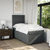 thumbnail of vidaXL Boxspringbett mit Matratze Dunkelgrau 90x190 cm Stoff