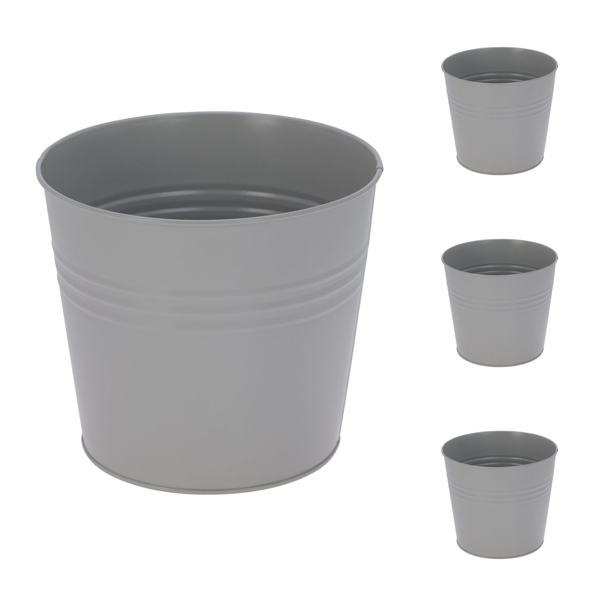 4 Stk. Blumentopf Pflanzgefäß Balkontopf Pflanztopf verzinkt Ø17xH15cm