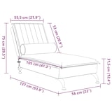 thumbnail of vidaXL Massage-Chaiselongue mit Nackenrolle Hellgrau Samt