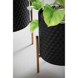 thumbnail of Blumentopf 2er Set Metall Pflanzkübel Schwarz / Gold mit Füßen, Design Pflanzenkübel Rund Indoor, Blumenkübel Pflanzgefäß mit Waben-Muster in