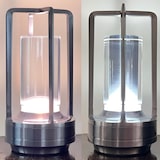 thumbnail of LED Tischlampe Laterne – Kabellos & Wiederaufladbar – Dimmbar Touch – Warmweiß & Kaltweiß – Industrial Design – Gold Aluminium – 18x9 cm