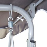 thumbnail of Hollywoodschaukel HWC-D61, Gartenschaukel Hängeschaukel Bank, 3-Sitzer UV 50+ verstellbares Dach 197x185cm ~ dunkelgrau