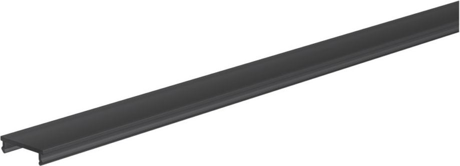 Ein schwarzer, schmaler Lichtleisten-Diffusor.