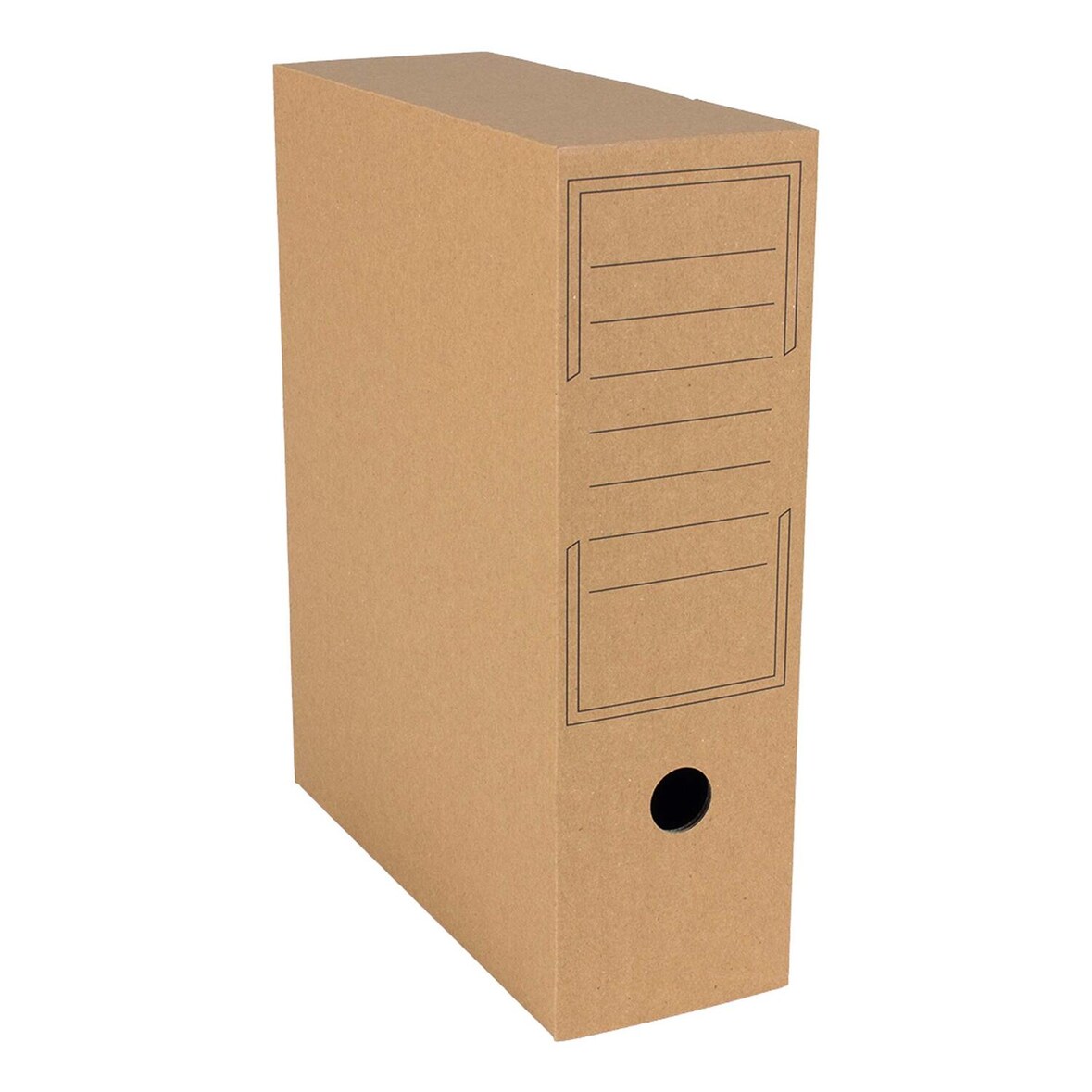 25x Archiv-Ablagebox 100 mit Automatikboden 323x96x272mm braun