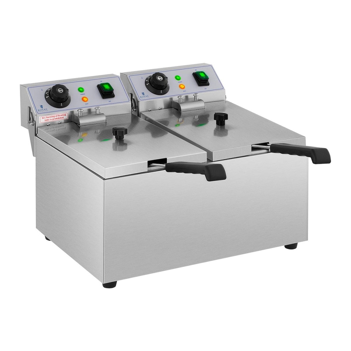 Helloshop26 - Professionele elektrische frituurpan voor restaurants 2 x 8 liter 230 volt 14_0001793