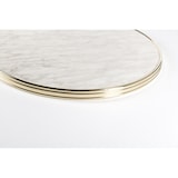 thumbnail of Plateau de table rond MARCEAU - D 60 cm - Stratifié Marbre blanc GENES - cerclage laiton