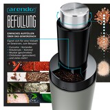 thumbnail of Arendo elektrische Salz- & Pfeffermühle, weiß/grau, Batterie, LED-Licht, Keramikmahlwerk, einstellbar