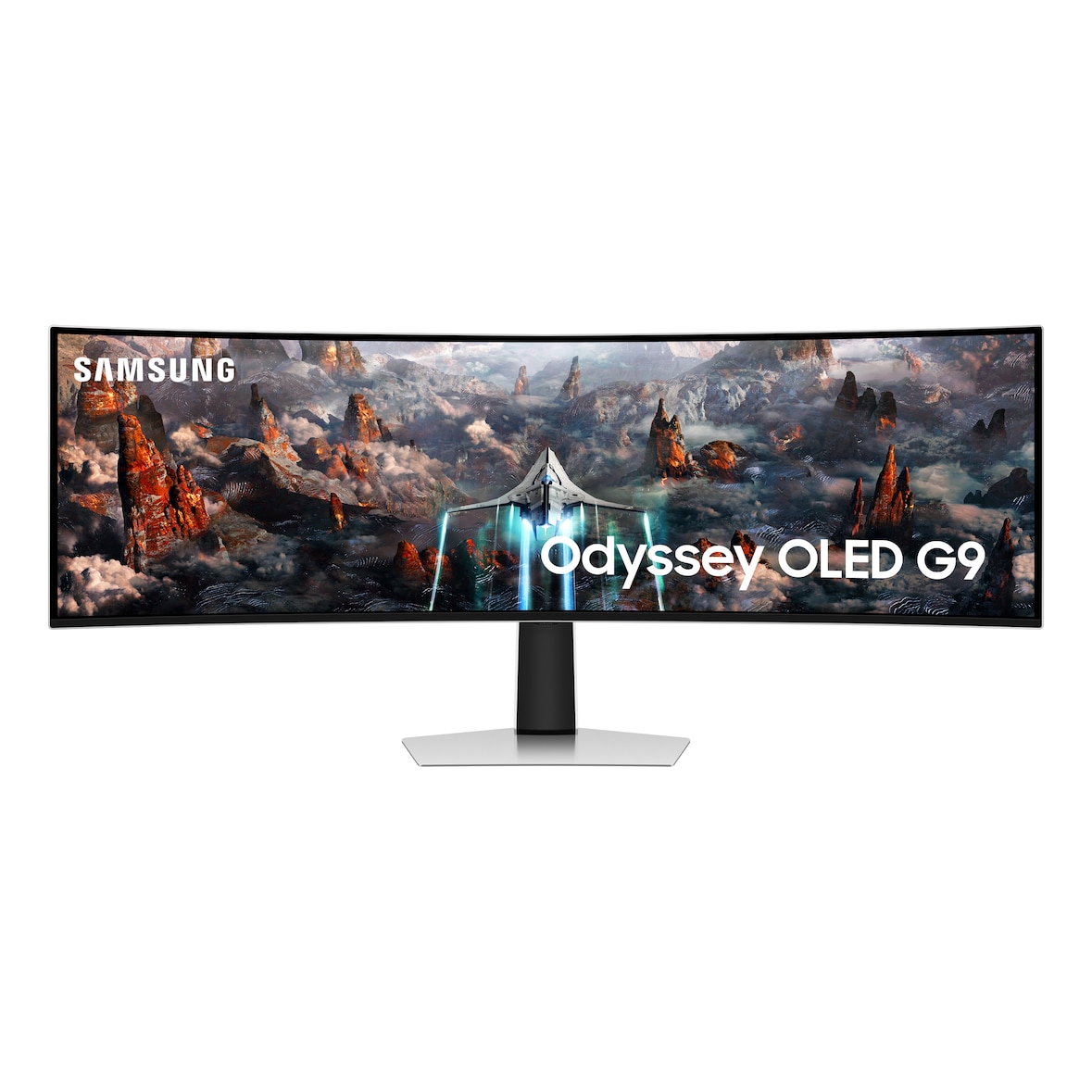 Samsung G93SC Computerbildschirm 124,5 cm (49") 5120 x 1440 Pixel Dual QHD OLED Silber