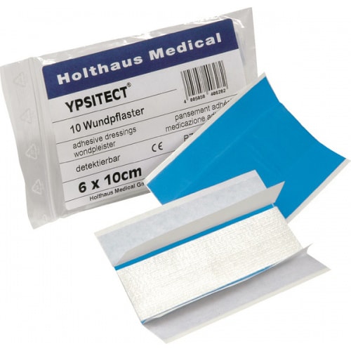 Holthaus YPSITECT® Wundpflaster, wasserfest, Blau, detektierbar, 6x10cm