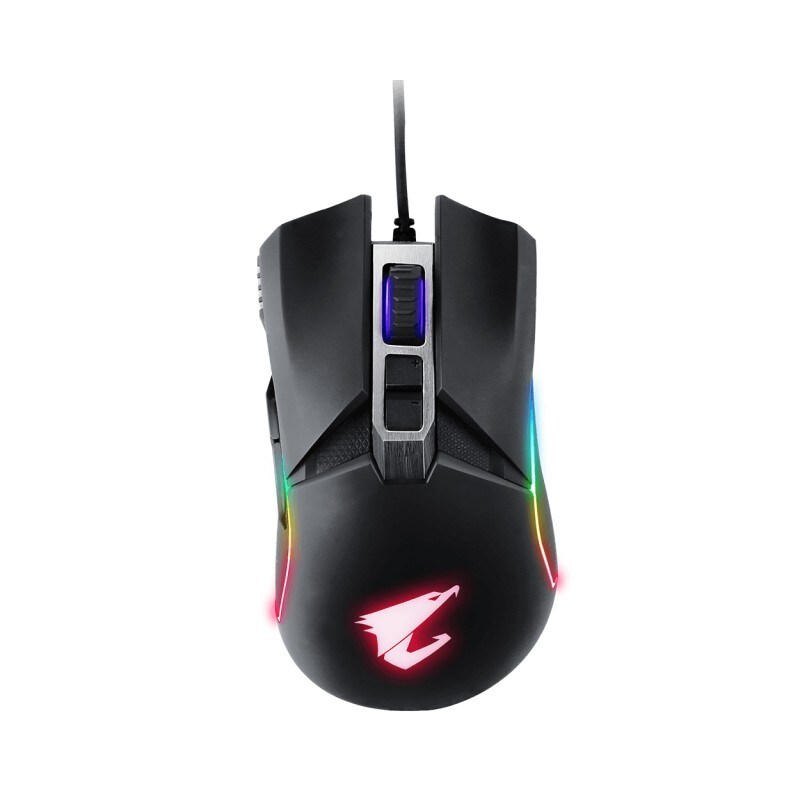 Gigabyte AORUS M5 Maus USB Optisch 16000 DPI rechts Schwarz 125/500/1000 Hz 50-16000 50G RGB LED 128x72x43 mm Matte Black