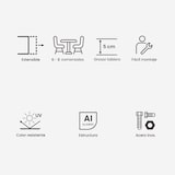 thumbnail of Mesa de jardim, extensível 202 a 264 cm, alumínio e cerâmica, cor antracite, 202/264x102x78 cm