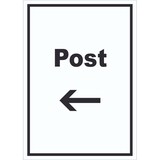 thumbnail of Post Schild mit Text und Richtungspfeil links Annahme Brief Paket hochkant A4 (210x297mm)