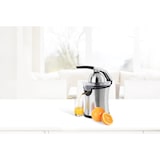 thumbnail of Tarrington House exprimidor de cítricos eléctrico CJ1621S , acero inox/plástico, 17.2x26.3x28.9cm, 600 ml, antigoteo, 2 conos reemplazables, plateado
