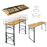 thumbnail of CHEFGASTRO Bierzelttisch höhenverstellbar & klappbar | mit Schirmhalterung | HxBxT 90-116x170x50cm | lackiertes Holz | Stehtisch Biertisch