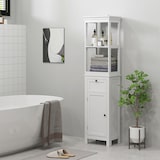 thumbnail of HOMCOM columna de baño mueble de baño con cajón puerta estante ajustable y 2 compartimientos armario de baño moderno 40x30x165 cm blanco