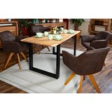 thumbnail of Esstisch 280 x 100 cm Akazie massiv naturfarben Schweizer Kante U-Gestell ATLANTA