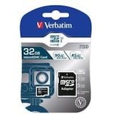 thumbnail of Verbatim microSDHC-Card 32GB, PRO, U3, UHS-I, 4K UHD (R) 90MB/s, (W) 45MB/s, SD Adapter, Retail-Blister