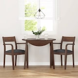 thumbnail of Chaises à manger coussins 2 pcs marron bois massif caoutchouc Modèle Quartz Élite