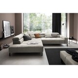thumbnail of KAWOLA Sofa OHIO Ecksofa Feincord silber mit motorischem Sitzvorzug Recamiere links