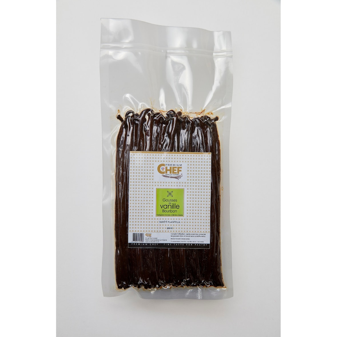 Gousses de vanille Planifolia Bourbon 16-20cm sache sous-vide 250g PREMIUM CHEF