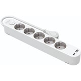 thumbnail of Regleta Enchufes 5 Tomas de Silver Electronics  con Puerto USB-A y USB-C, 3A, Cable 1,5 m, Protección IK01 Impactos y IP20 sobretensiones