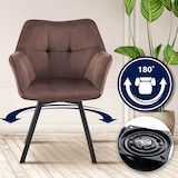 thumbnail of Lot de 2 chaises de salle à manger Jordi velours Marron