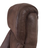 thumbnail of Bürostuhl Tom | HxBxT 120x68x74 cm | Sitzhöhe 45cm | FSC®-zertifiziert | Wildleder-Optik Taupe-Braun | Schreibtischstuhl Drehstuhl Chefsessel