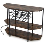 thumbnail of Helloshop26 - Wijnrek met 3 lagen 120 x 40 x 92 cm met geïntegreerd laadstation industriële stijl bruin hout 20_0011045