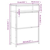 thumbnail of vidaXL Schuhschrank Grau Sonoma 75x34x112 cm Holzwerkstoff