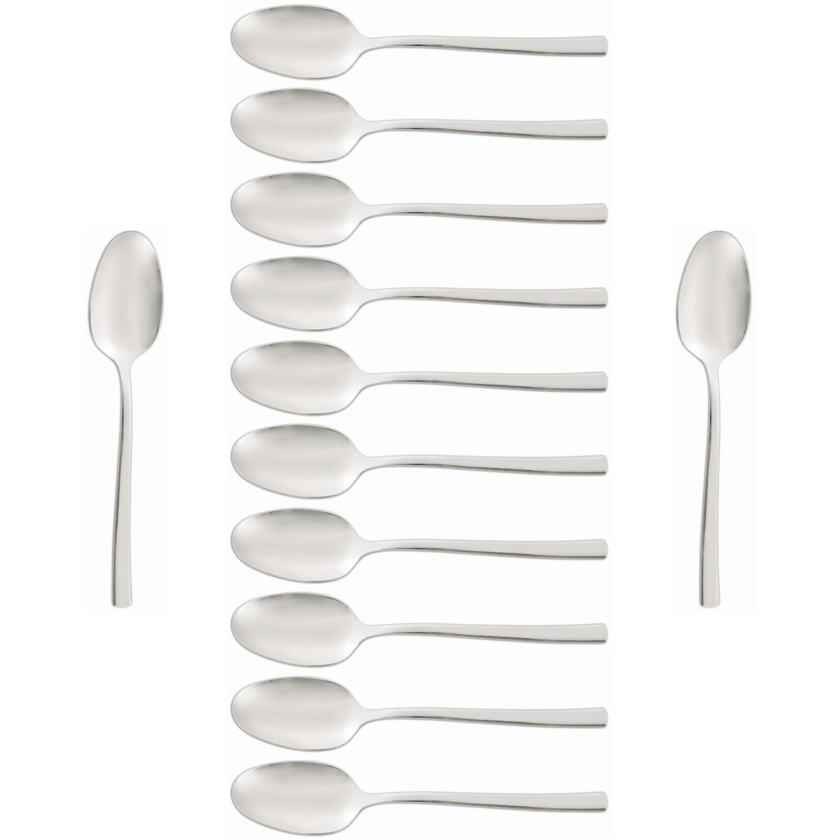 Arcos Juego de 12 Cucharas de Postre, Monoblock de una pieza en Acero Inoxidable 18/10 y 190 mm, Color Plata