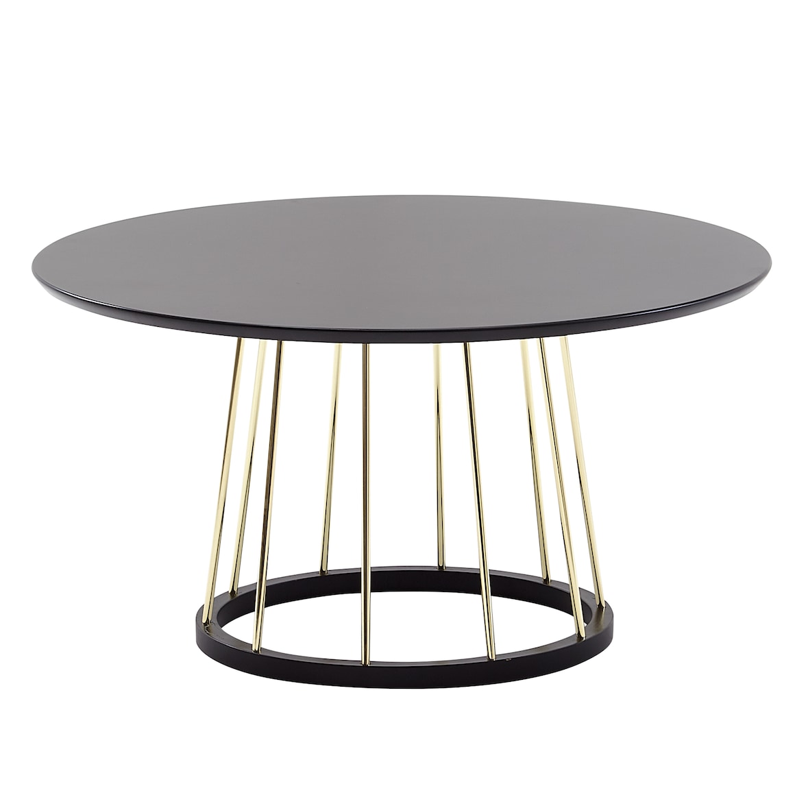 Couchtisch Rund 80x80x42 cm Schwarz Gold Sofatisch Metall Modern, Runder Wohnzimmertisch Salontisch, Tisch Wohnzimmer Groß, Kaffeetisch