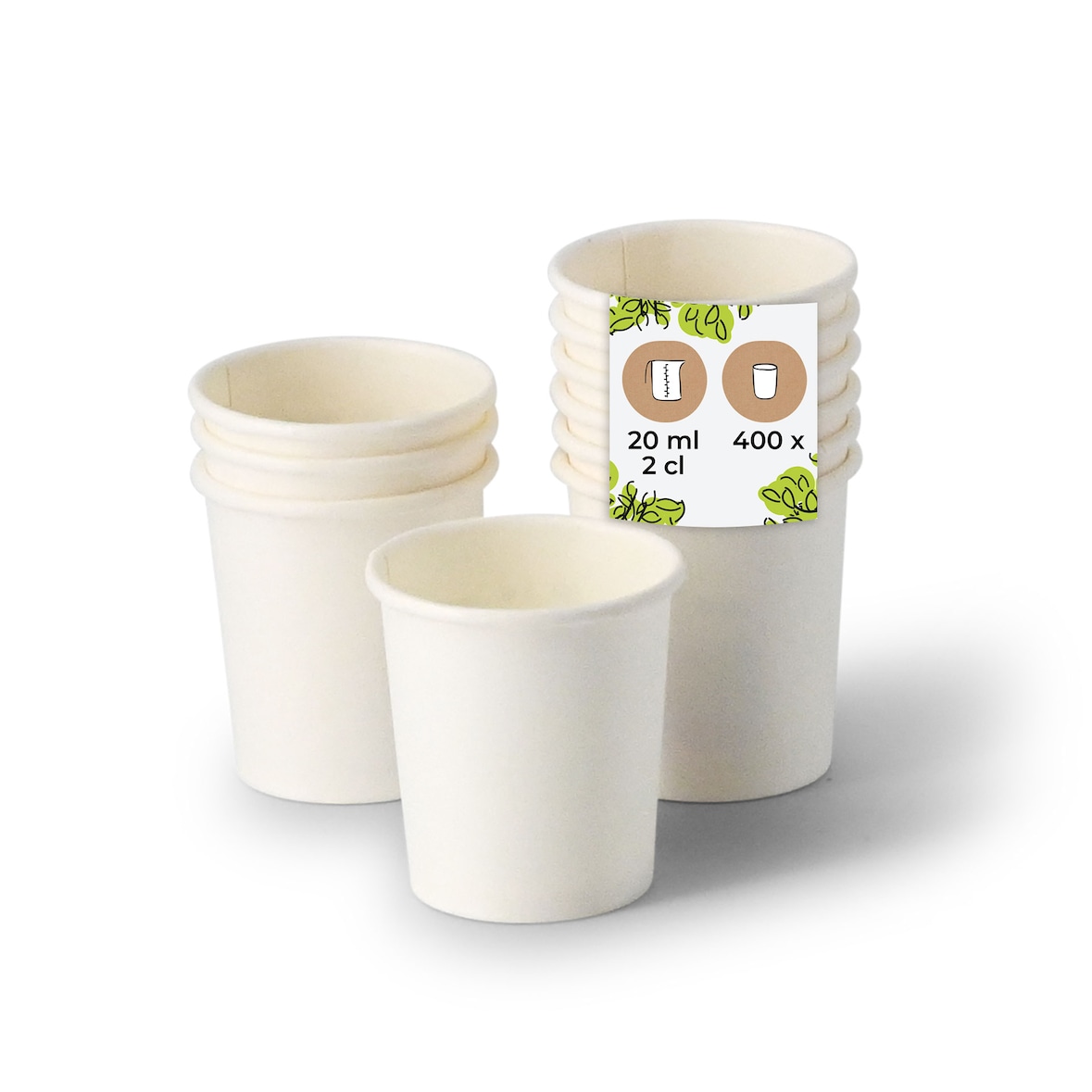 BIOZOYG Schnapsbecher aus Papier 400 Stück 20 ml weiß - Pappbecher Beschichtet Party Zubehör Einwegbecher Messen, Events, Verkostung