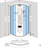 thumbnail of Duschkabine Fertigdusche Dusche Komplettkabine D10-10T0-EC 90x90 cm mit 2K Scheiben Versiegelung