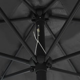 thumbnail of Sombrilla de jardín luces LED palo de aluminio antracita 270 cm