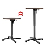thumbnail of METRO PROFESSIONAL Gastro klaptafel in hoogte verstelbaar Massini, aluminium, Ø 60 x 74 cm, HPL tafelblad, stone look, steengrijs