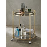 thumbnail of Goldener Servierwagen, mobiler Beistelltisch, Sicherheitsglas, Mehrzwecknutzung. 57x57x75 cm | Kadima Design