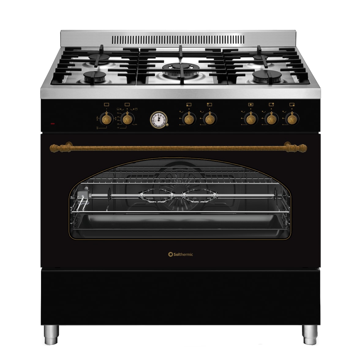 Solthermic Fogao P9503yewsa Gas Profesional Negra Rústica