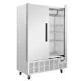 thumbnail of Frigorífico profesional de 2 puertas, Slimeline, acero inoxidable, refrigeración por aire, 195 x 134 x 71 cm, con cerradura, 960L, Polar Serie G GD879