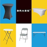 thumbnail of BRASQ Inklapbare Vouwtafel Zwart - 180x70x74cm - Klaptafel - Weerbestendig - Tafel met draaghandvat