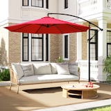 thumbnail of Outsunny parasol excéntrico Ø295 cm sombrilla de jardín con ángulo ajustable base cruzada y manivela sombrilla para terraza patio granate