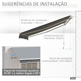 thumbnail of Toldo Manual Retráctil Plegable con Manivela 295x245 cm Toldo Enrollable Aluminio Protección Solar para Ventanas Puertas Balcón Terraza Exterior